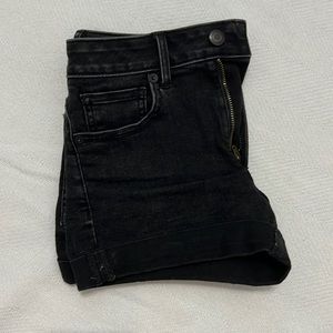 Black High Rise Jean Shorts